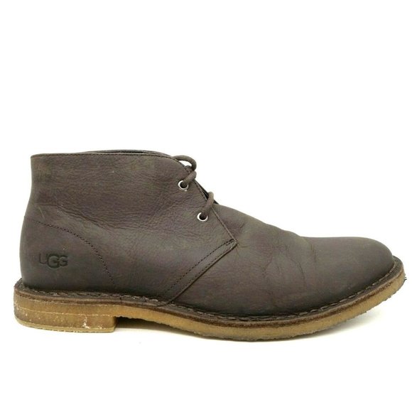 Ugg Energ Brown Leather Casual Lace Up Chukka Ankle Boots Shoes Men\'s 10.5 main image 6